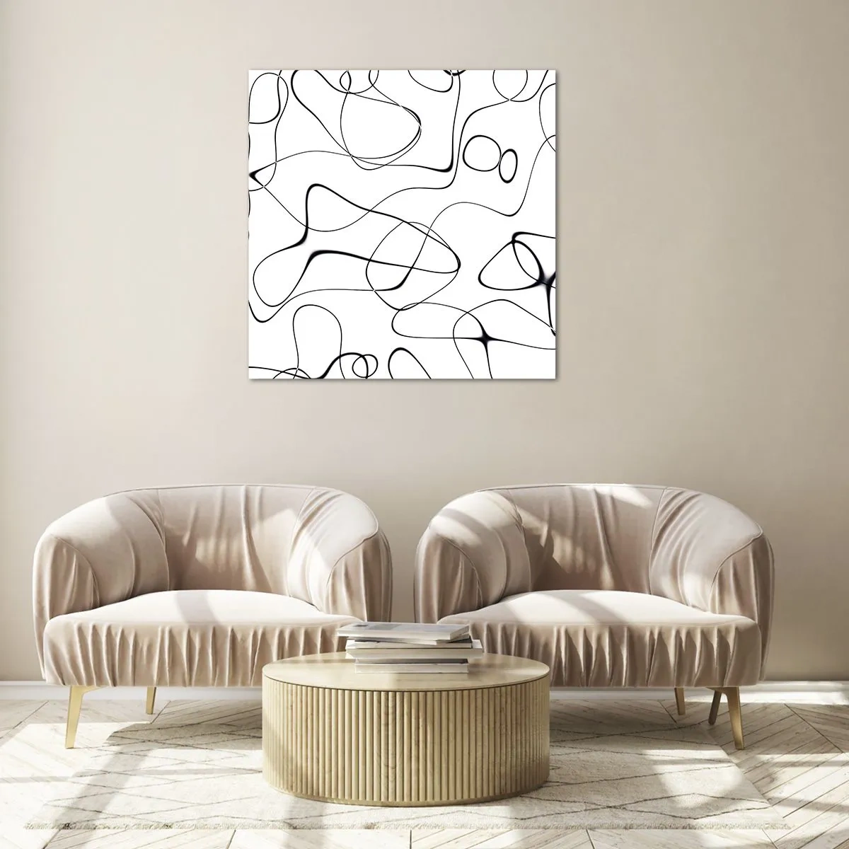 Glastavla - Bild på glas - Livets stigar, ödets tur - 40x40 cm