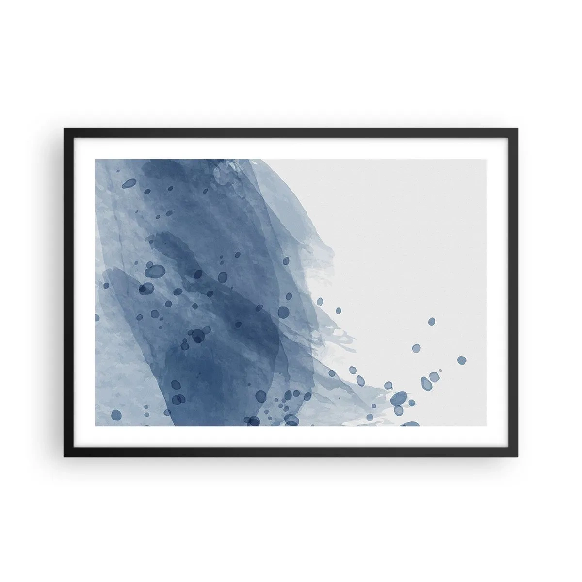 Affisch i svart ram - Blå tyll - 70x50 cm