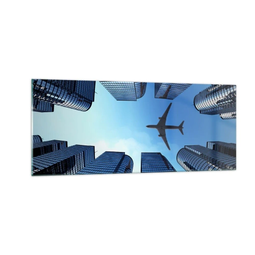 Glastavla - Bild på glas - Utsikten från glasravinen - 100x40 cm