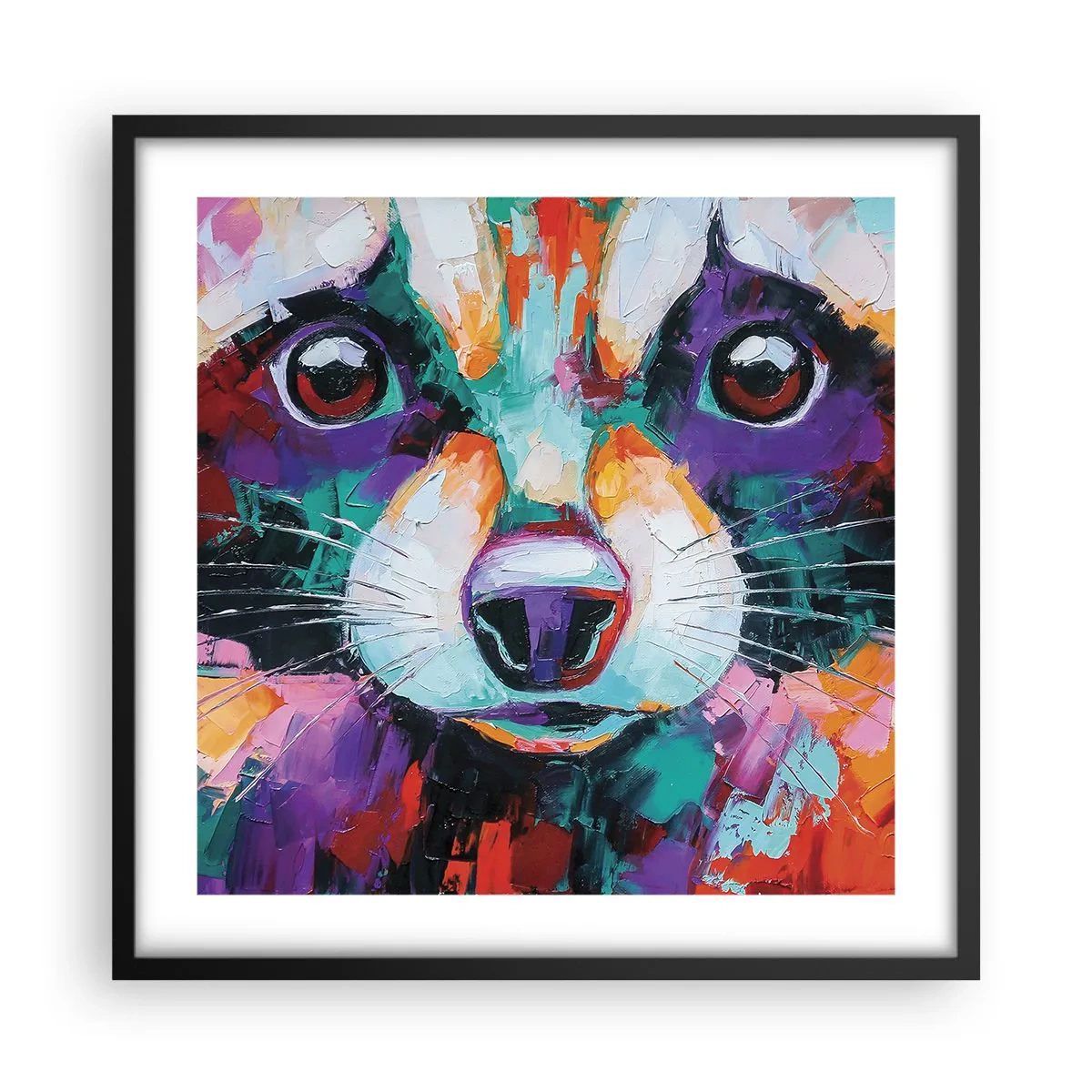 Affisch i svart ram - Enbart goda emotioner - 50x50 cm