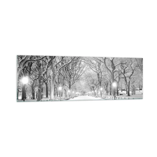 Glastavla - Bild på glas - De fyra årstiderna - vinter - 160x50 cm