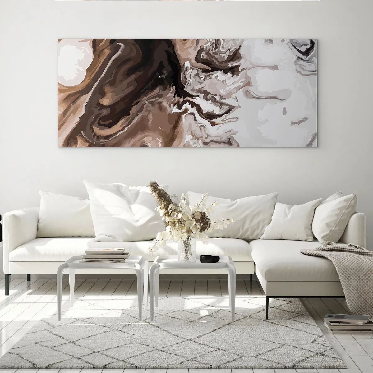 Glastavla - Bild på glas - Färgabstraktion - 100x40 cm