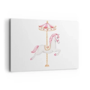 Canvastavla - Bild på duk - Han gav sig iväg med en hov - 120x80 cm