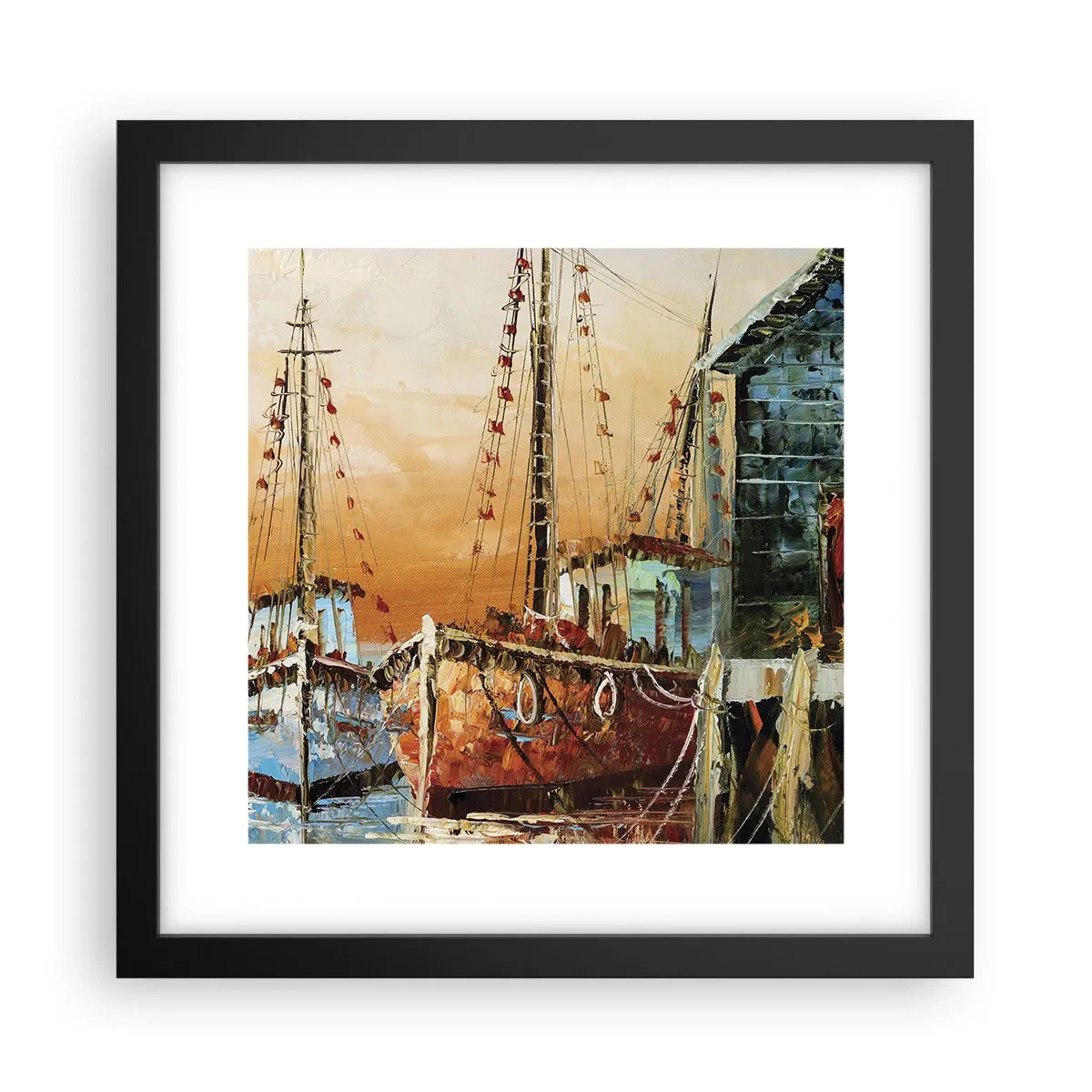 Affisch i svart ram - Lugn hemresa - 30x30 cm