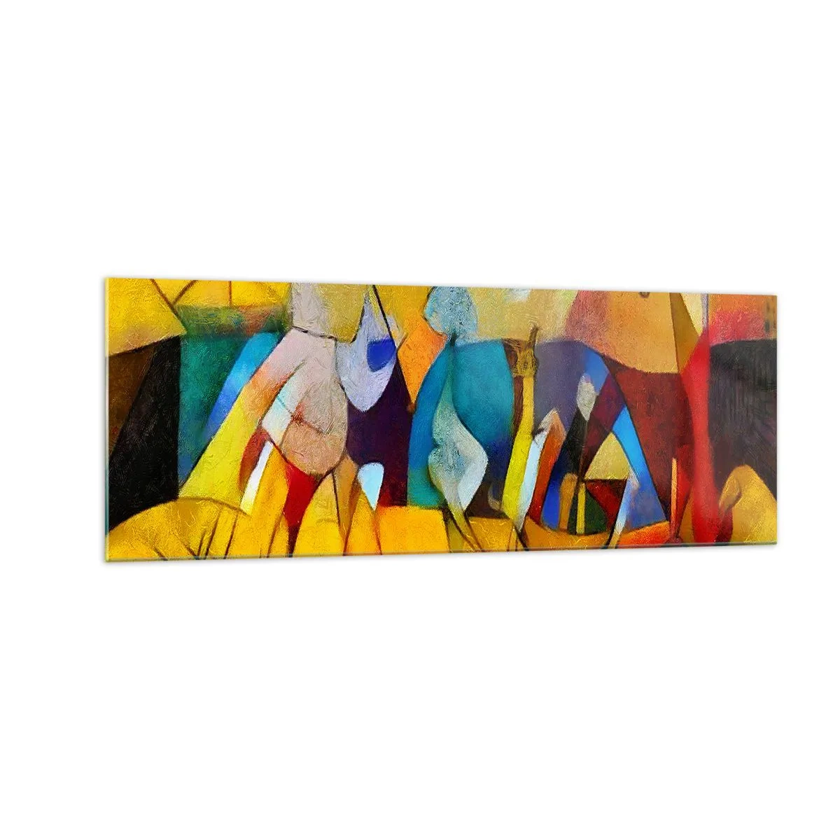 Glastavla - Bild på glas - Sol - liv -glädje - 140x50 cm