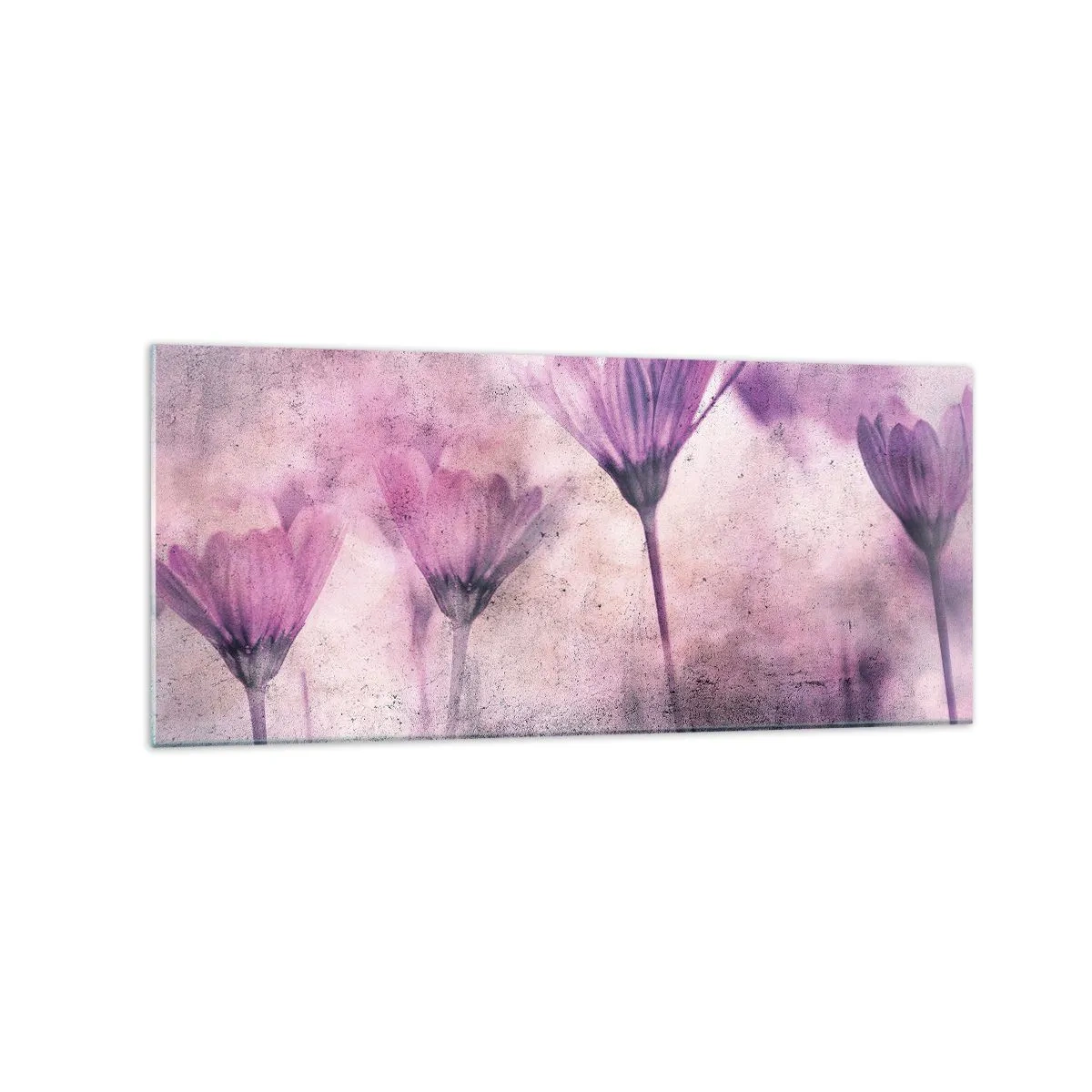 Glastavla - Bild på glas - Blommornas sömn - 120x50 cm