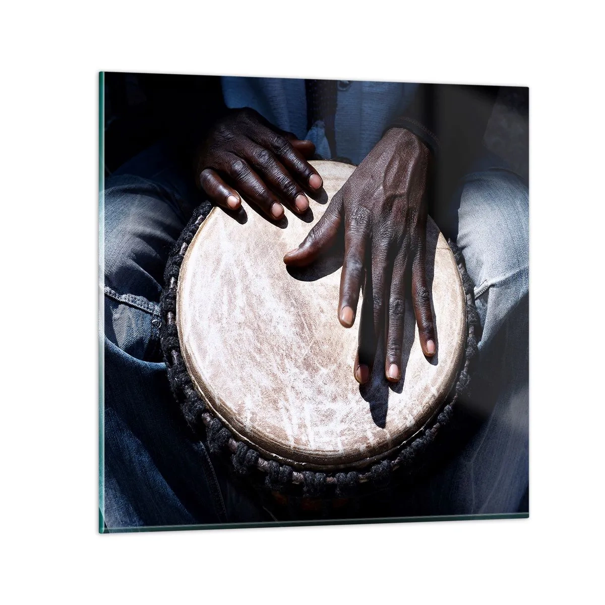 Glastavla - Bild på glas - Lev efter din rytm - 40x40 cm