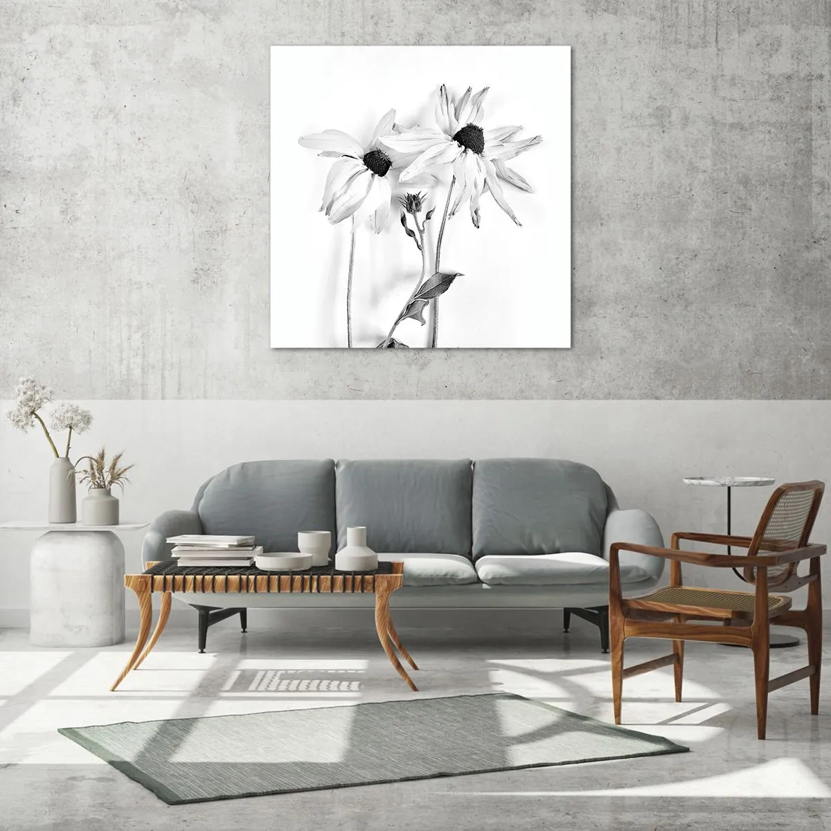 Glastavla - Bild på glas - Ingen vill vara ensam - 70x70 cm