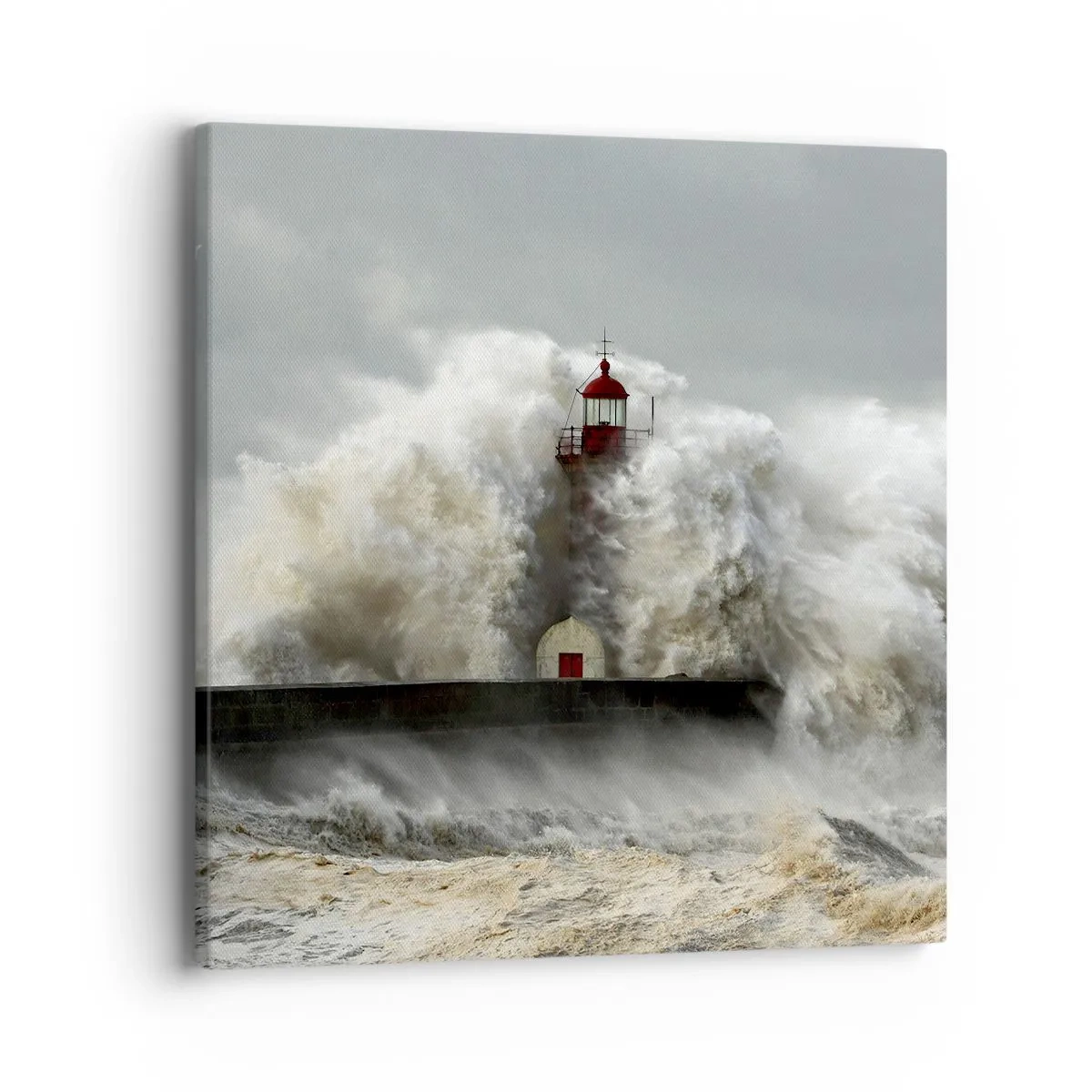 Canvastavla - Bild på duk - Havets ilska - 40x40 cm