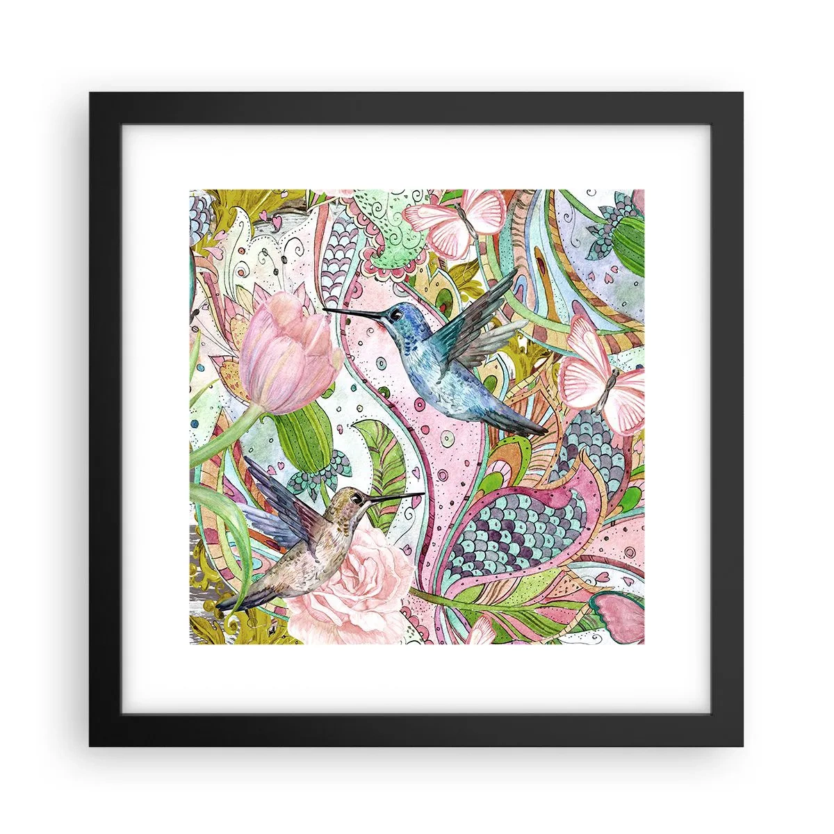 Affisch i svart ram - Inbäddade i klätterväxter - 30x30 cm