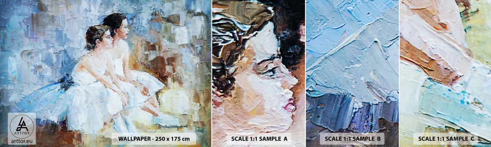 Fototapet Prov Standard Eco - Unga svanars vilopaus - Ballerina, Dansa, Balett - 100x30 cm