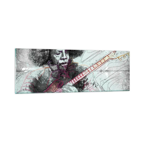 Glastavla - Bild på glas - På musikens vågor - 90x30 cm