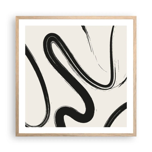 Affisch i ram av ljusek - Svart och vit elegans - 60x60 cm