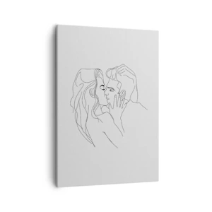 Canvastavla - Bild på duk - Med samma streck - 50x70 cm