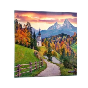 Glastavla - Bild på glas - Landskap som en målning - 50x50 cm