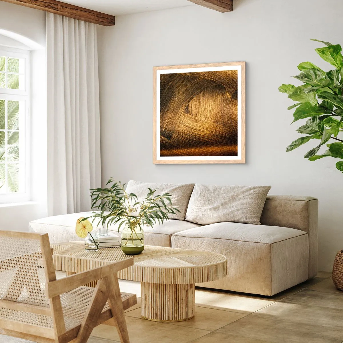 Affisch i ram av ljusek - I gyllene labyrint - 60x60 cm