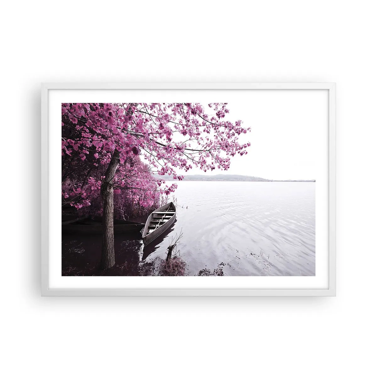 Affisch i vit ram - I rosa tystnad - 70x50 cm