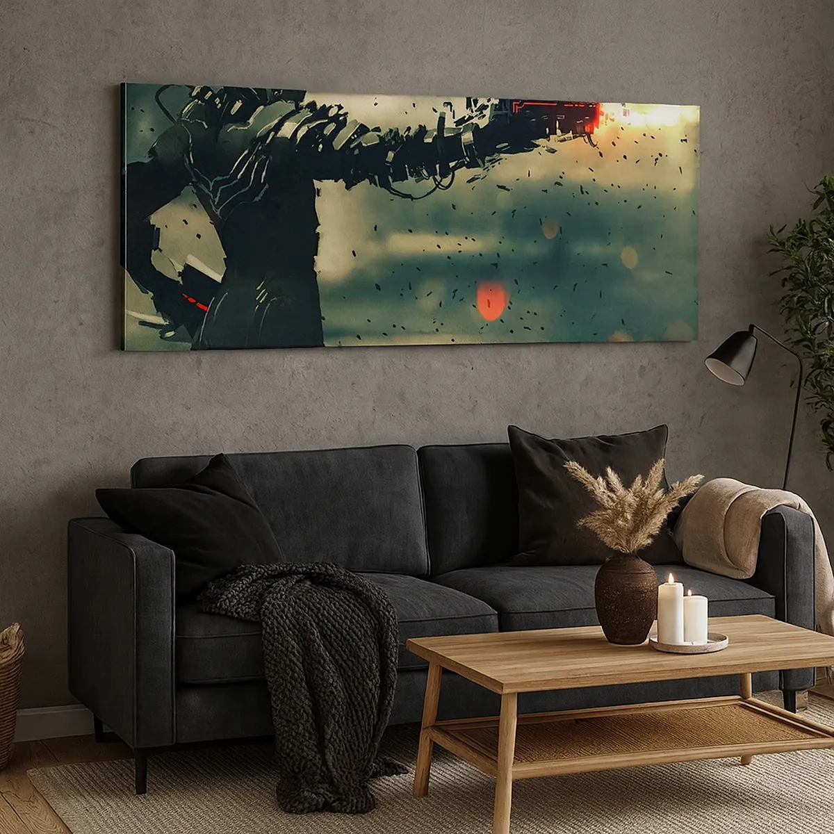 Canvastavla - Bild på duk - Dödlig vapen - din egen Terminator - 30x30 cm