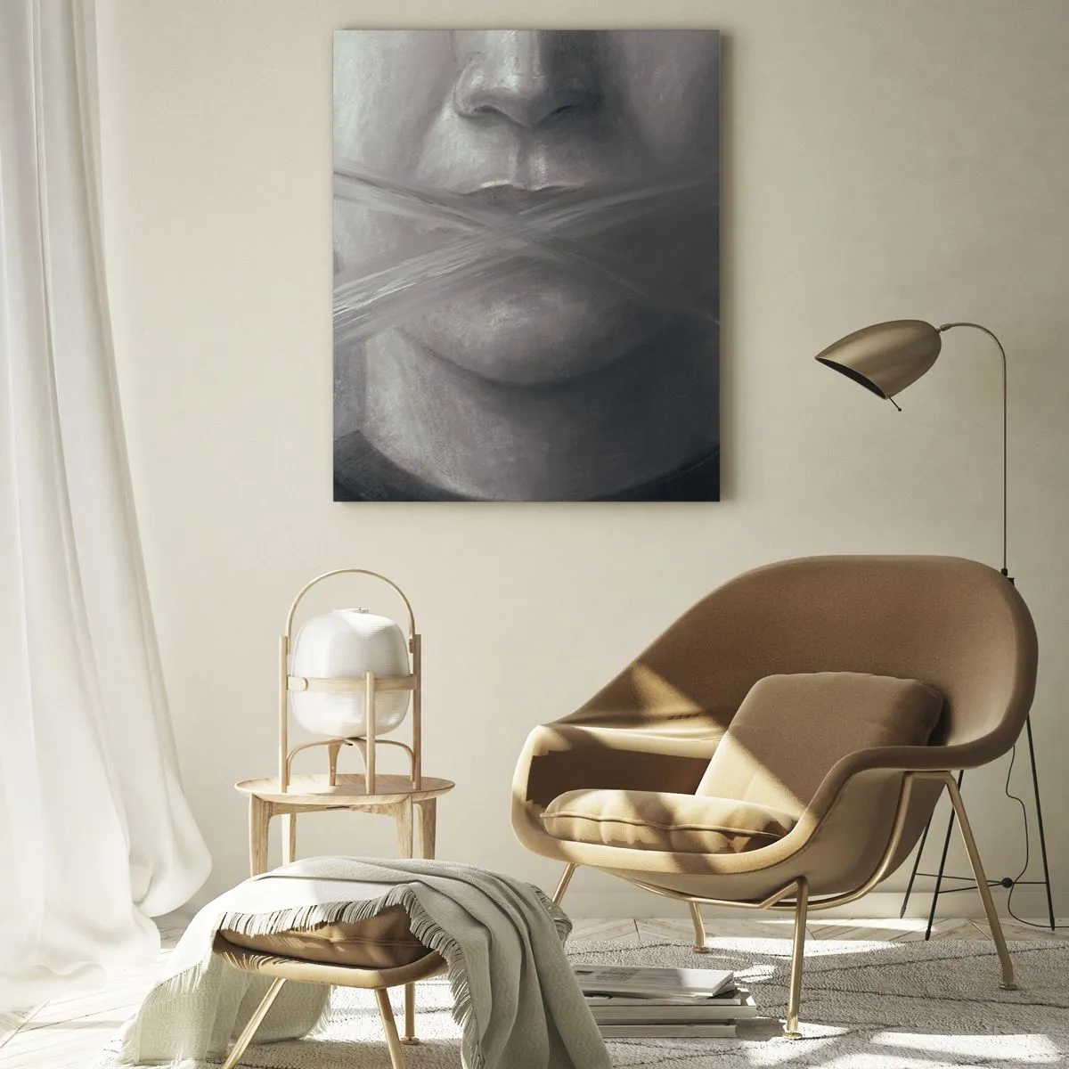 Glastavla - Bild på glas - Inte ett ord - 50x70 cm