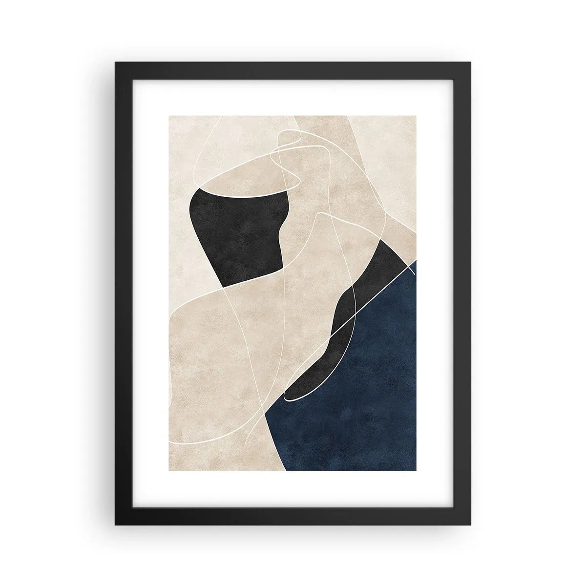 Affisch i svart ram - Abstrakt komposition - färgkontrast - 30x40 cm