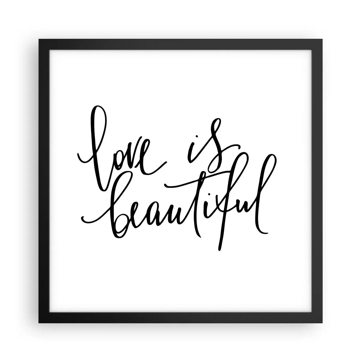 Affisch i svart ram - Läs och upprepa - 40x40 cm