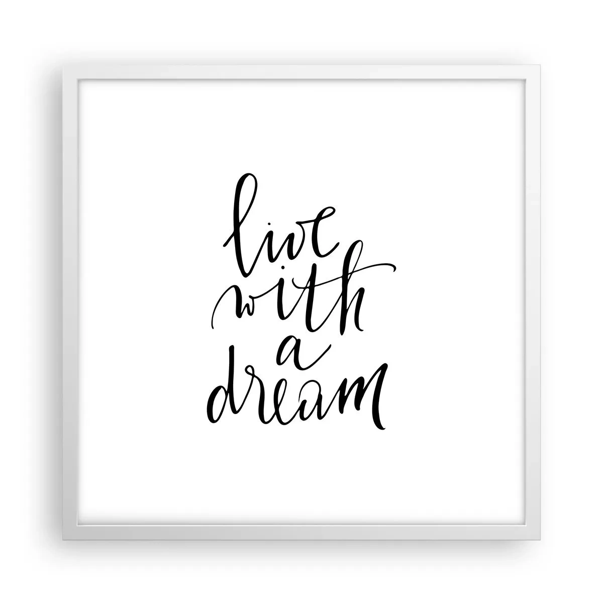 Affisch i vit ram - Of course - 50x50 cm