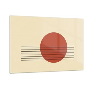 Glastavla - Bild på glas - Cirkel och linjer - 120x80 cm