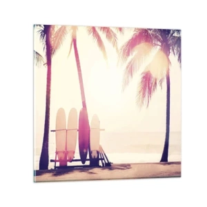 Glastavla - Bild på glas - Det blir en underbar dag - 30x30 cm