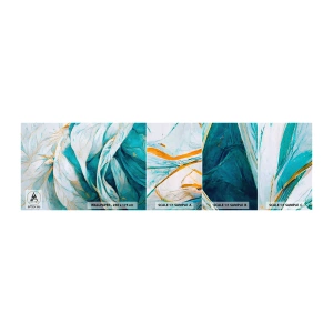 Fototapet Prov Standard Eco - Blå abstraktion med guldmotiv - Bit, Art déco, Subtil - 100x30 cm