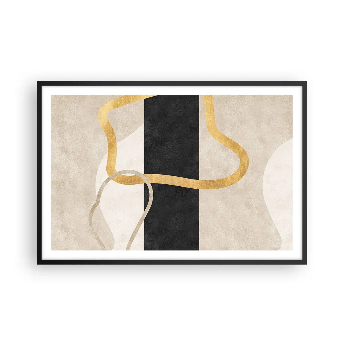 Affisch i svart ram - Slingrande former - 91x61 cm