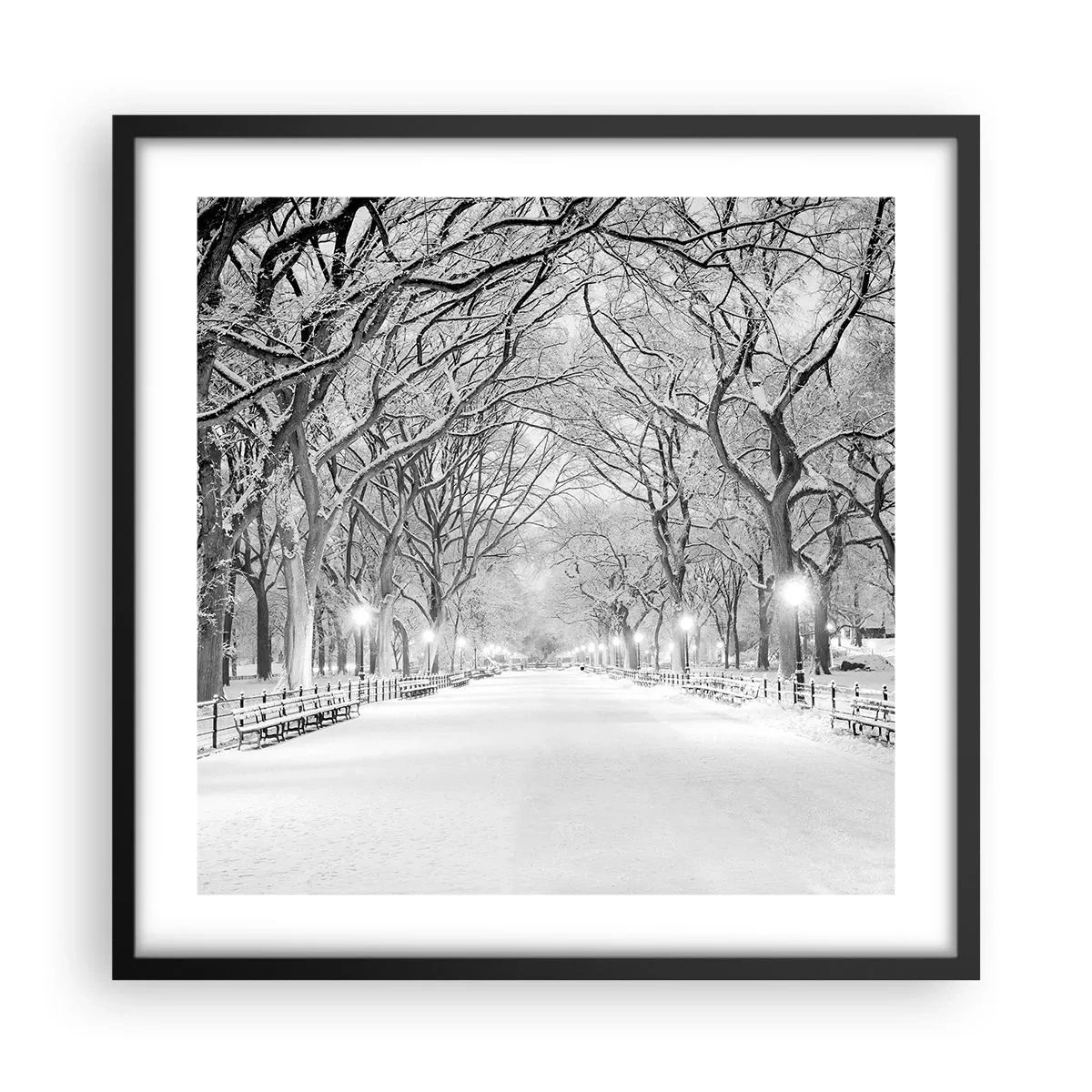 Affisch i svart ram - De fyra årstiderna - vinter - 50x50 cm