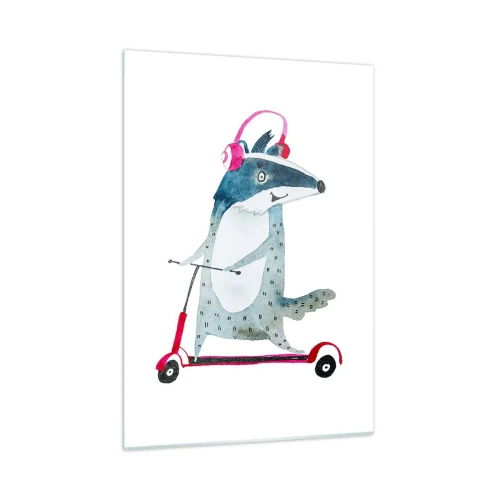 Glastavla - Bild på glas - Grävlingens glädje - 50x70 cm