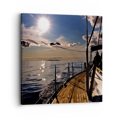 Canvastavla - Bild på duk - Under seglen mot solen - 30x30 cm