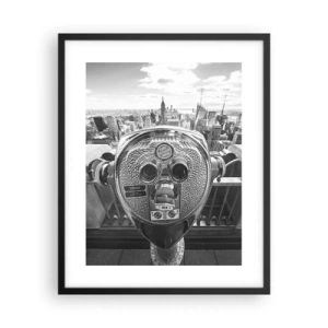 Affisch i svart ram - Stad över städerna - 40x50 cm