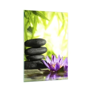 Glastavla - Bild på glas - I en bambushage - 70x100 cm