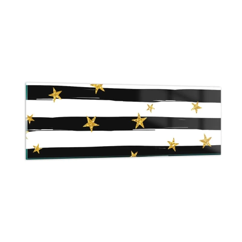 Glastavla - Bild på glas - Alla är vi födda under lycklig stjärna - 90x30 cm