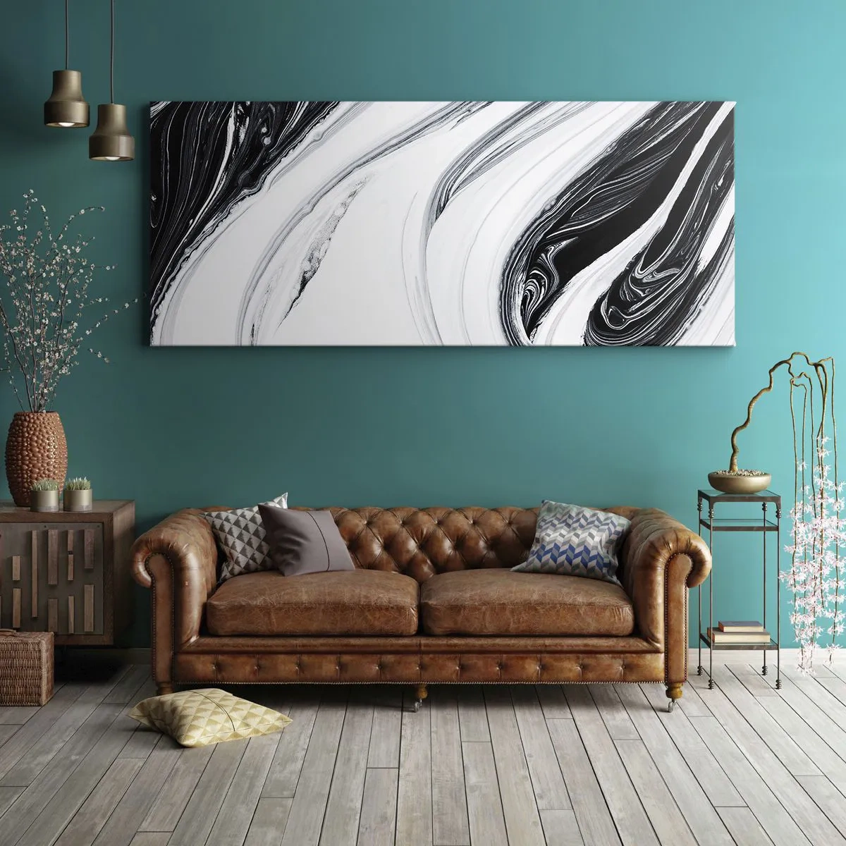 Canvastavla - Bild på duk - Motsatskombination - 100x40 cm