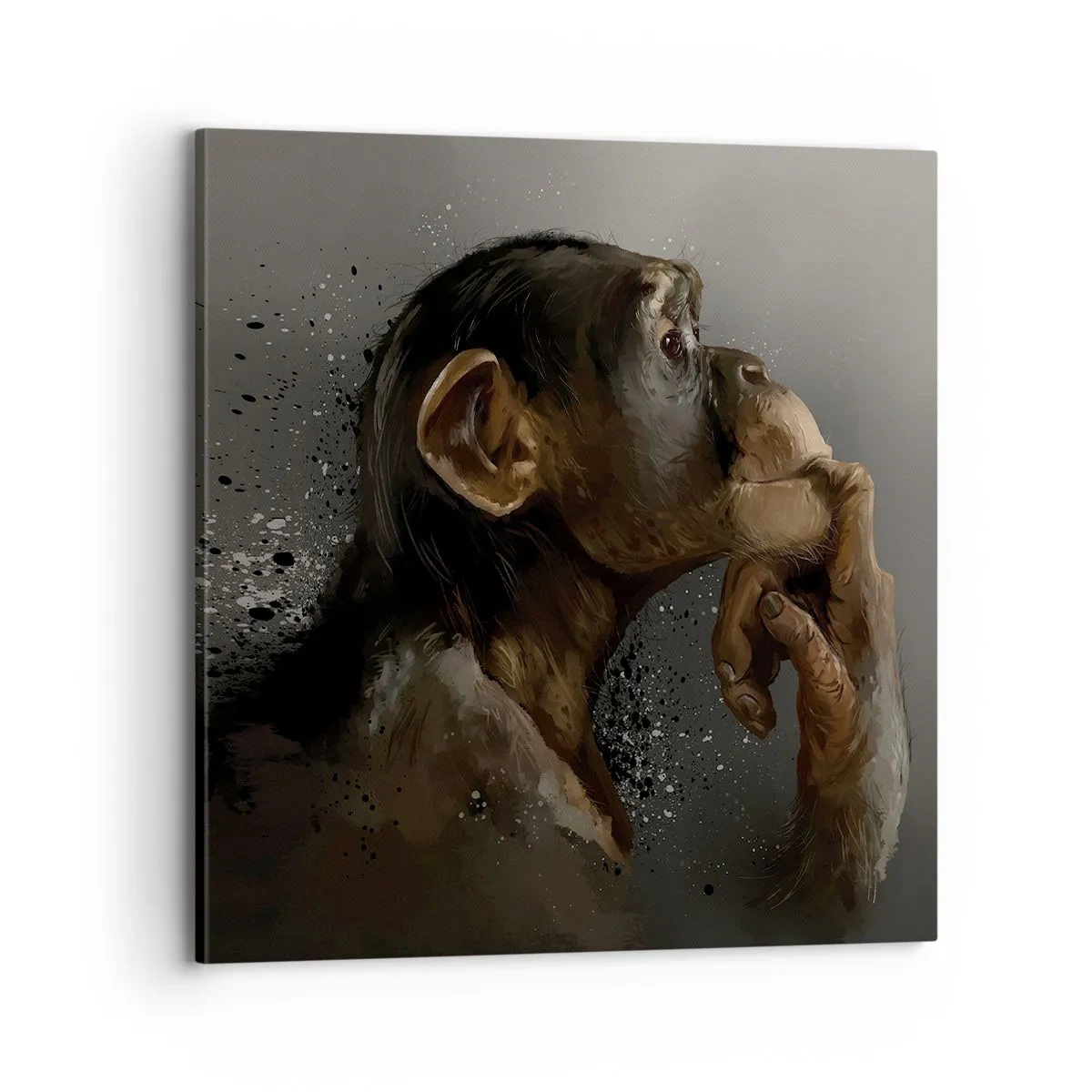 Canvastavla - Bild på duk - Säkert en tänkare - 70x70 cm