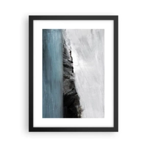 Affisch i svart ram - Vatten - jord: en krock mellan elementen - 30x40 cm