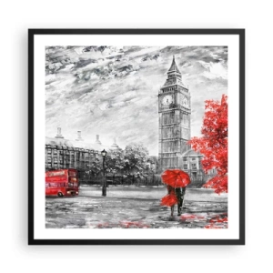 Affisch i svart ram - Spännande dag - 60x60 cm