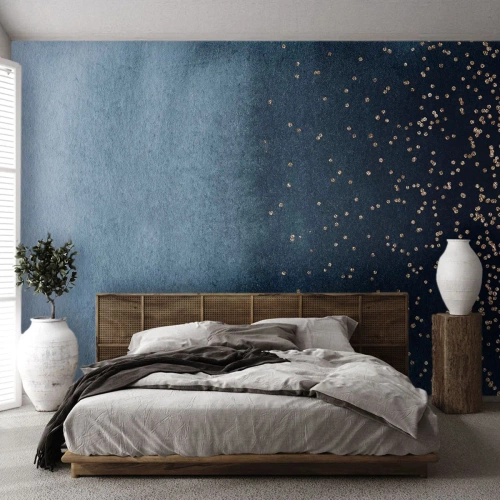 Fototapet på mått Premium Canvas - Komposition – blåa faser - Abstraktion, Bit, Design