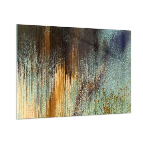 Glastavla - Bild på glas - En oavsiktlig färgglad komposition - 100x70 cm