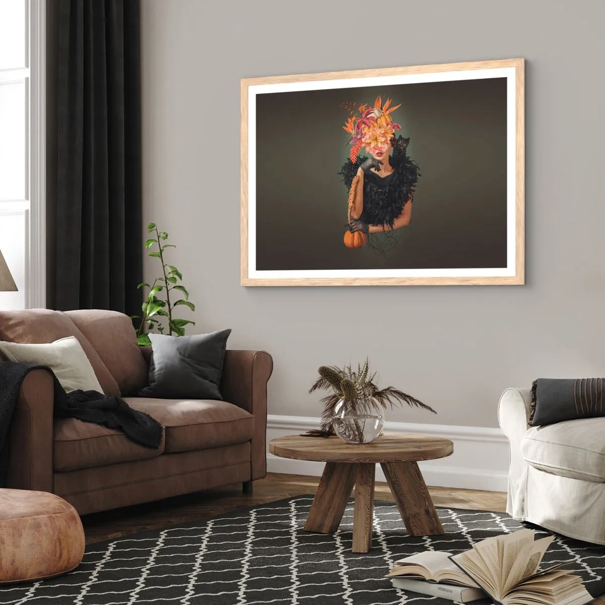 Affisch i ram av ljusek - Häxans troll - 100x70 cm