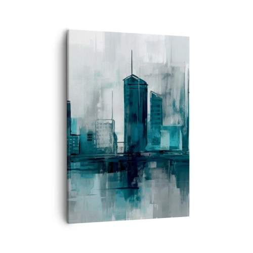 Canvastavla - Bild på duk - Regnfärgad stad - 50x70 cm