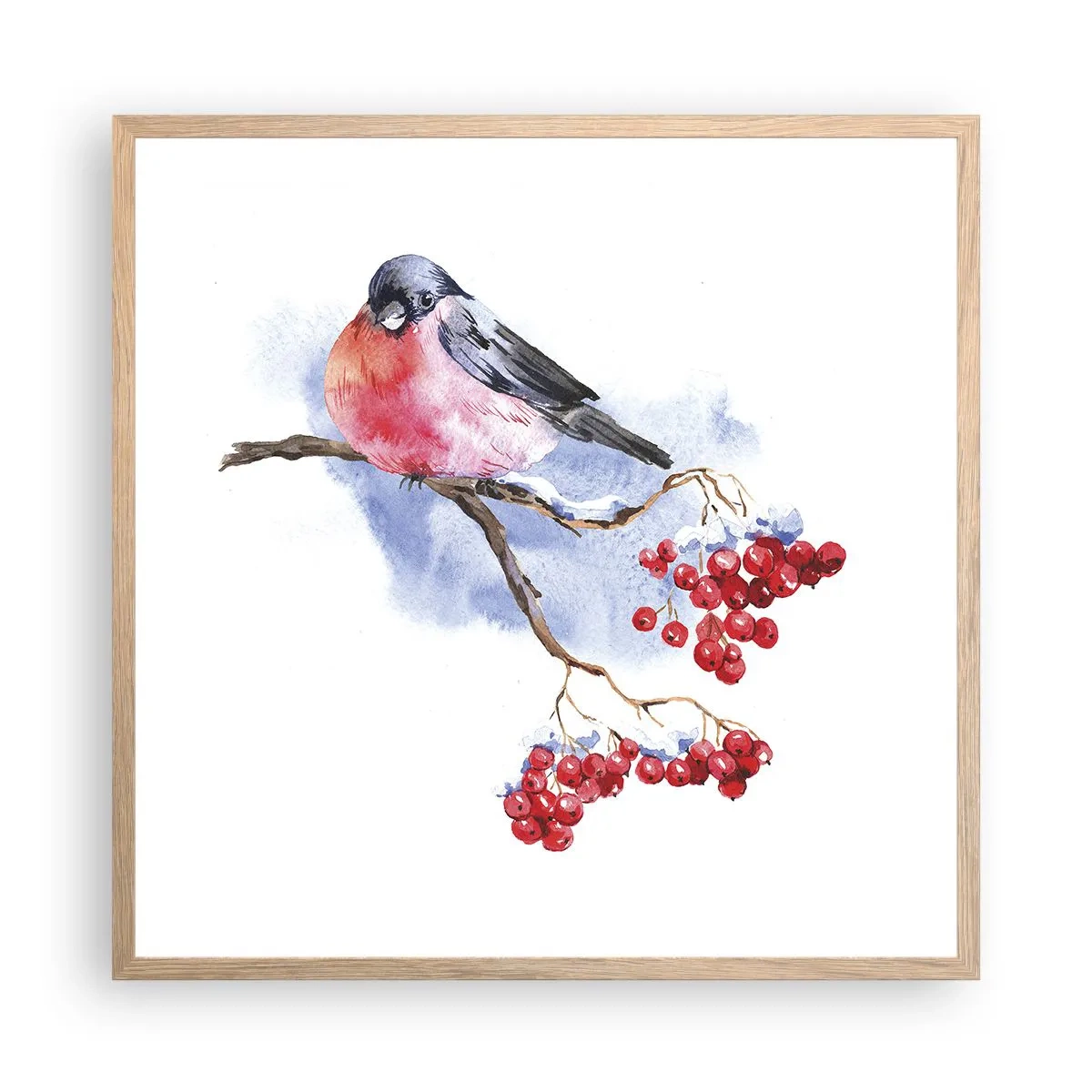 Affisch i ram av ljusek - Vinter i färger - 60x60 cm