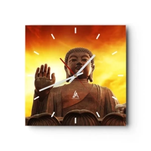 Väggklocka - Klocka på glas - Ljuslugnet - 30x30 cm