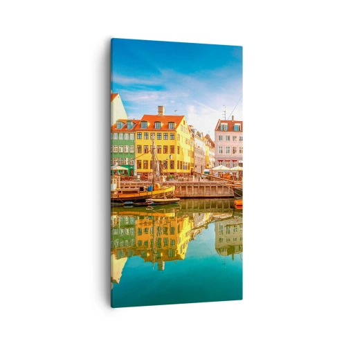 Canvastavla - Bild på duk - Vid spegelklart vatten - 55x100 cm