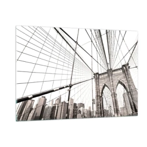 Glastavla - Bild på glas - Domkyrkan i New York - 120x80 cm