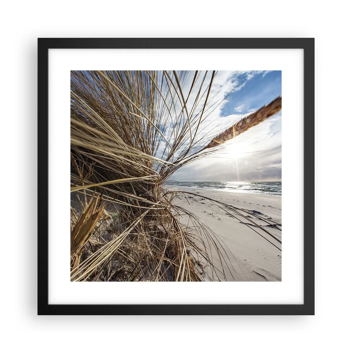 Affisch i svart ram - Elementens möte - 40x40 cm