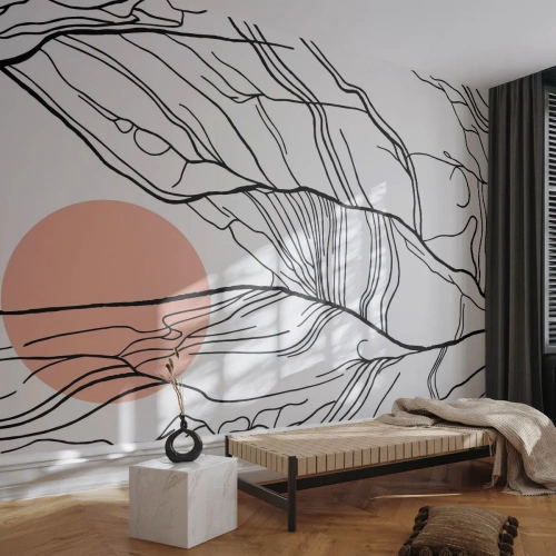 Fototapet Premium Canvas - I grenarnas nät - Abstraktion, Grafik, Design - 200x140 cm